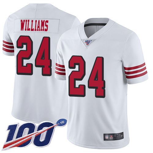 San Francisco 49ers Limited White Men K Waun Williams NFL Jersey #24 100th Season Vapor Untouchable Rush->san francisco 49ers->NFL Jersey